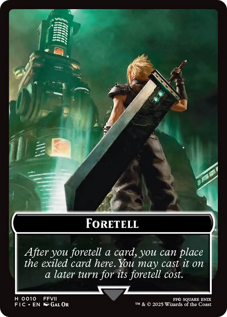 Foretell // Treasure Double-Sided Token (Surge Foil) [FINAL FANTASY Commander Tokens] | Card Citadel