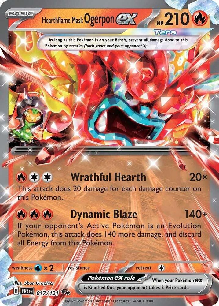 Hearthflame Mask Ogerpon ex (017/131) [Scarlet & Violet: Prismatic Evolutions] | Card Citadel