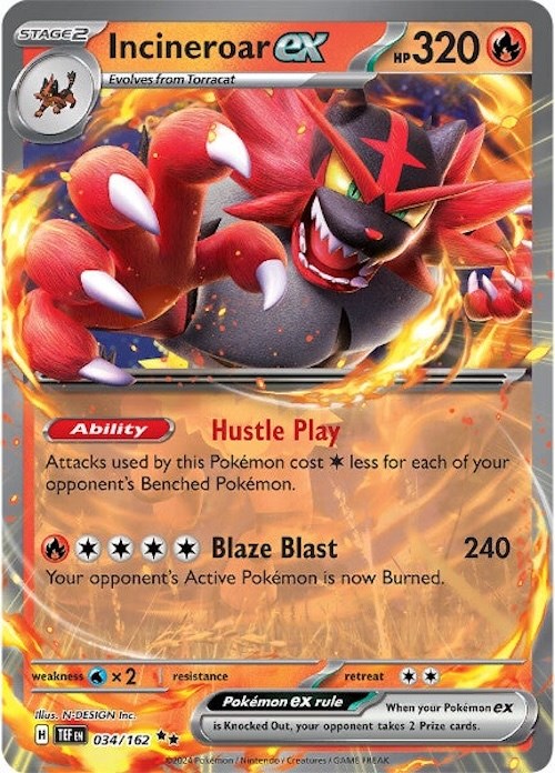 Incineroar ex (034/162) [Scarlet & Violet: Temporal Forces] | Card Citadel