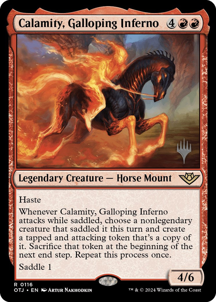 Calamity, Galloping Inferno (Promo Pack) [Outlaws of Thunder Junction Promos] | Card Citadel