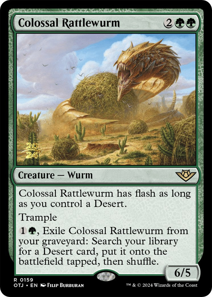 Colossal Rattlewurm [Outlaws of Thunder Junction Prerelease Promos] | Card Citadel