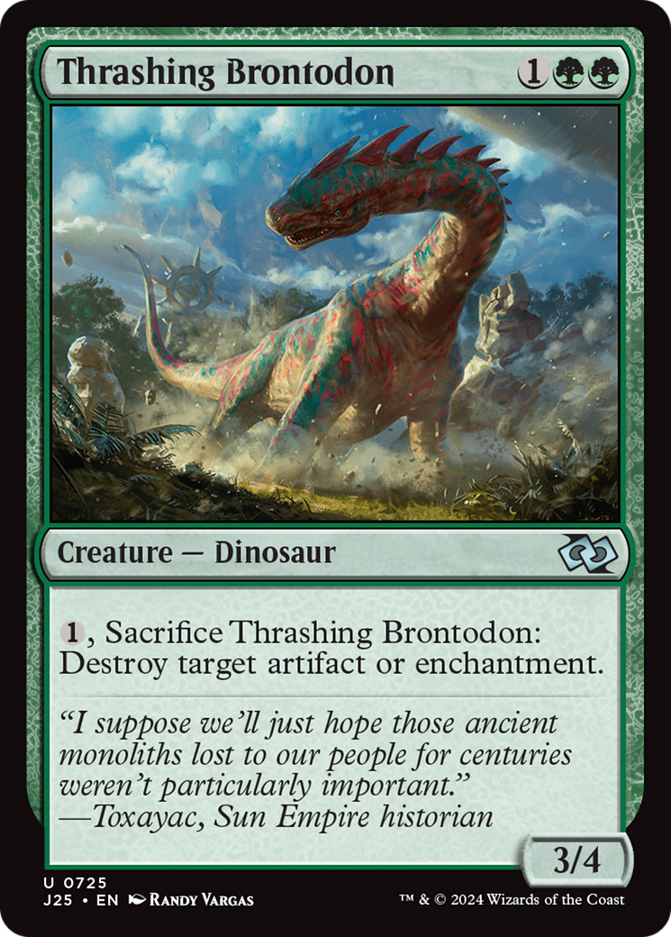 Thrashing Brontodon [Foundations Jumpstart] | Card Citadel