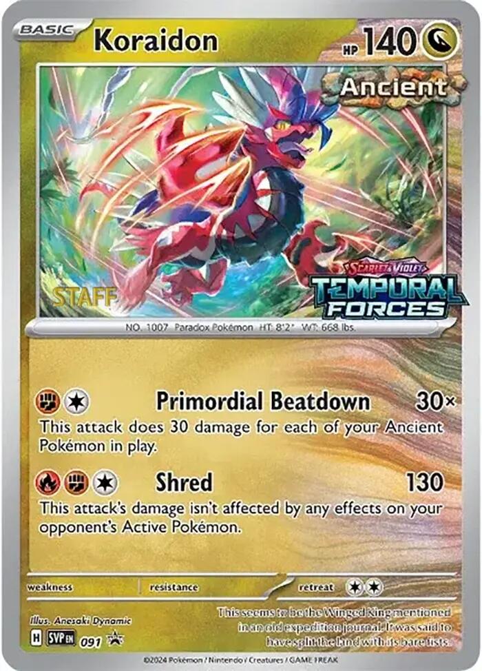 Koraidon (091) (Stamped) (Staff) [Scarlet & Violet: Black Star Promos] | Card Citadel