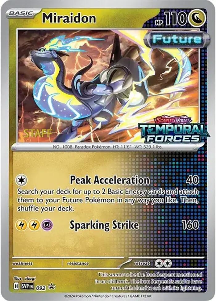 Miraidon (092) (Stamped) (Staff) [Scarlet & Violet: Black Star Promos] | Card Citadel