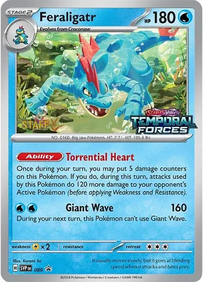 Feraligatr (089) (Staff Prerelease Promo) [Scarlet & Violet: Black Star Promos] | Card Citadel