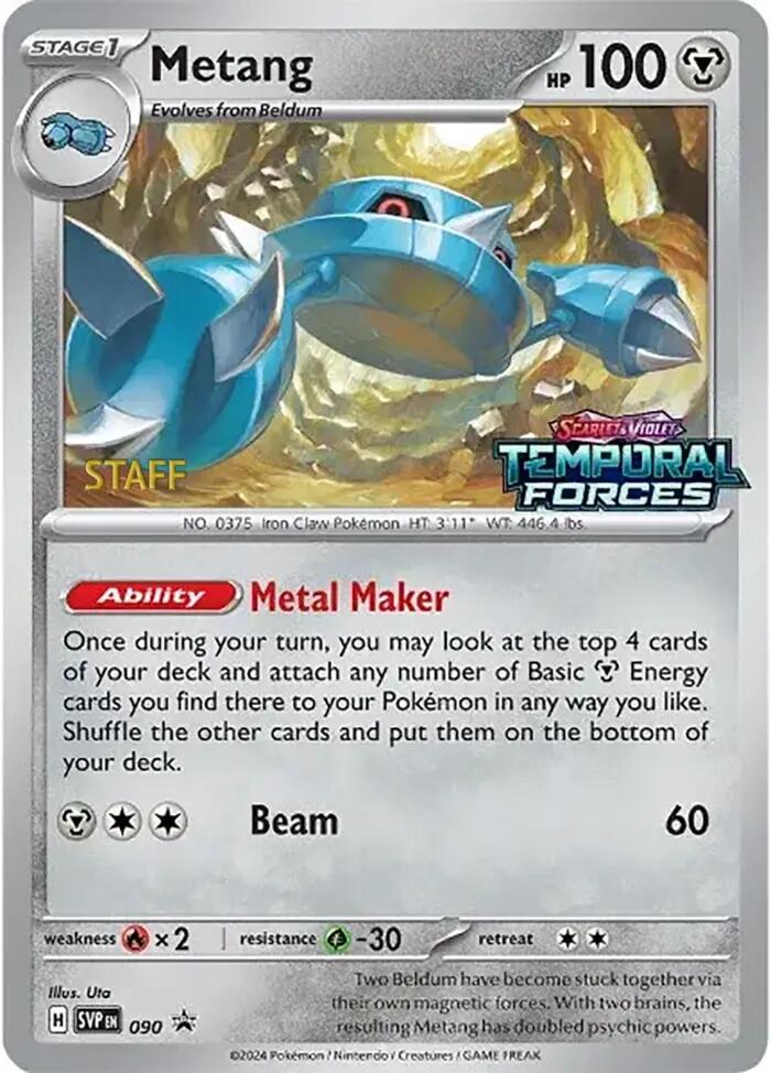 Metang (090) (Staff Prerelease Promo) [Scarlet & Violet: Black Star Promos] | Card Citadel