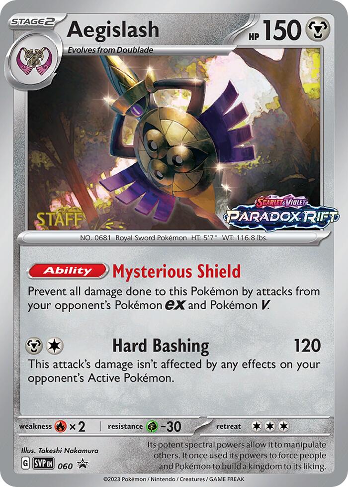 Aegislash (060) (Staff Prerelease Promo) [Scarlet & Violet: Black Star Promos] | Card Citadel