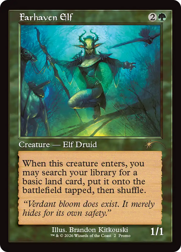 Farhaven Elf (Retro Frame) [Wizards Play Network 2026] | Card Citadel