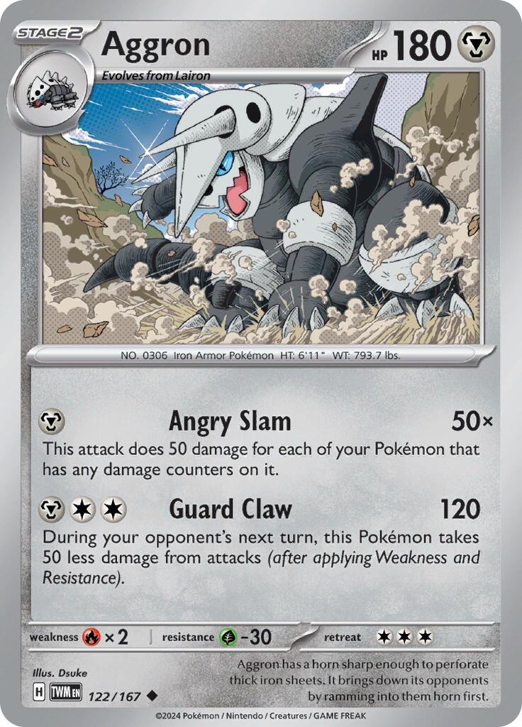 Aggron (122/167) [Scarlet & Violet: Twilight Masquerade] | Card Citadel