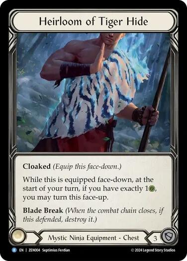 Heirloom of Tiger Hide [ZEN004] (Part the Mistveil Zen Blitz Deck) | Card Citadel