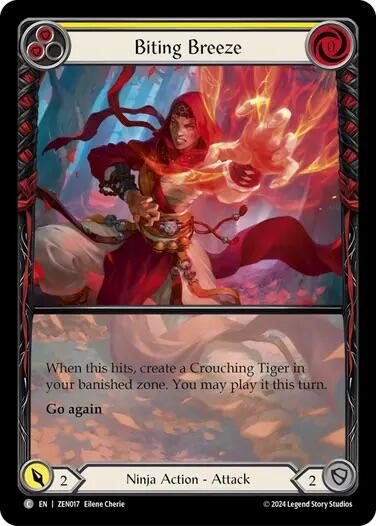 Biting Breeze (Yellow) [ZEN017] (Part the Mistveil Zen Blitz Deck) | Card Citadel