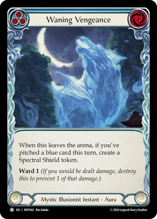 Waning Vengeance (Blue) [MST042] (Part the Mistveil)  Rainbow Foil | Card Citadel