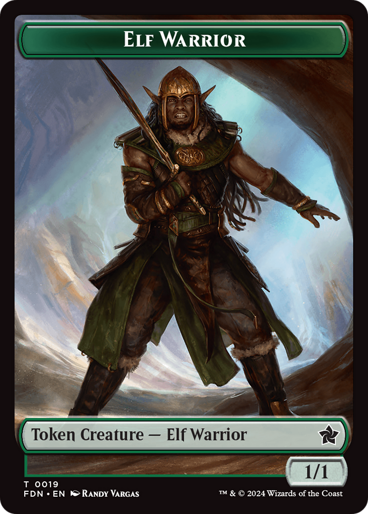 Elf Warrior // Rat (0030) Double-Sided Token [Foundations Tokens] | Card Citadel