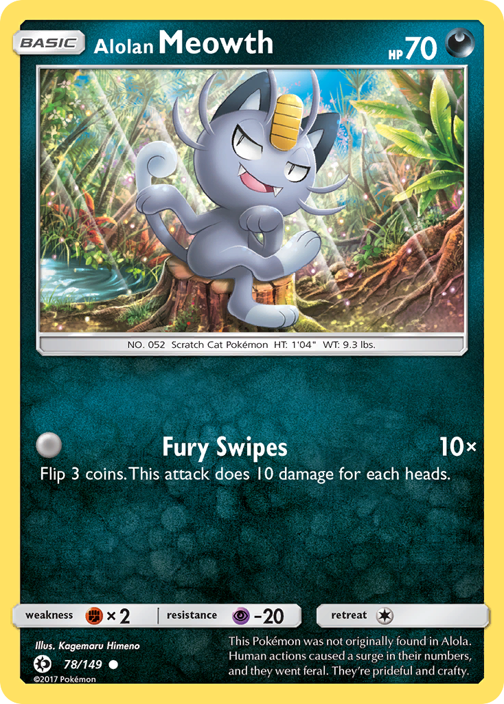 Alolan Meowth (78/149) [Sun & Moon: Base Set] | Card Citadel