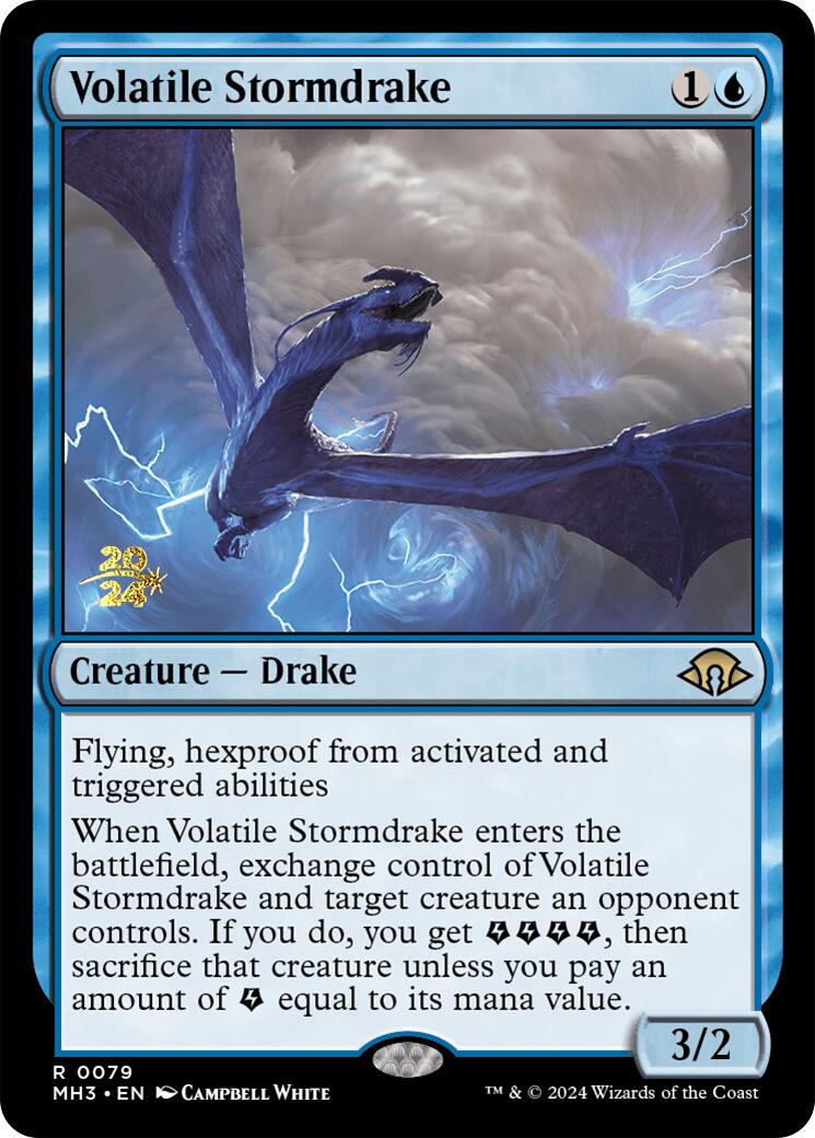 Volatile Stormdrake [Modern Horizons 3 Prerelease Promos] | Card Citadel