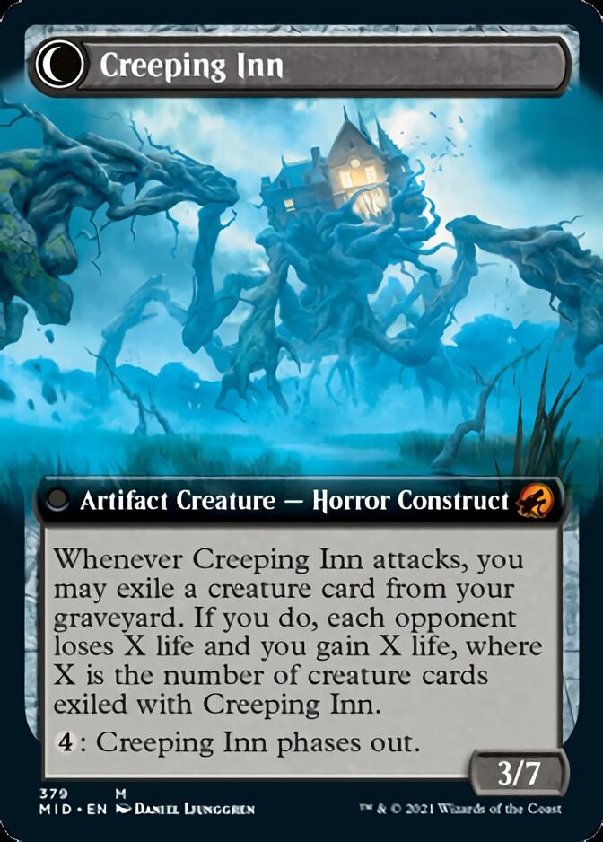 Hostile Hostel // Creeping Inn (Extended Art) [Innistrad: Midnight Hunt] | Card Citadel