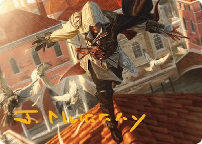 Ezio, Blade of Vengeance Art Card (Gold-Stamped Signature) [Assassin's Creed Art Series] | Card Citadel