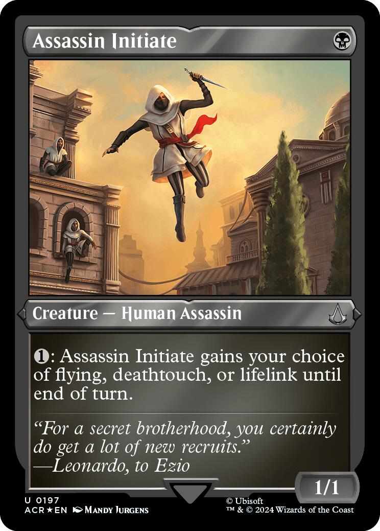 Assassin Initiate (Foil Etched) [Assassin's Creed] | Card Citadel