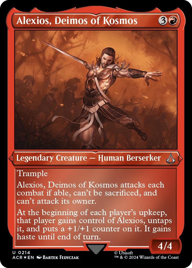 Alexios, Deimos of Kosmos (Foil Etched) [Assassin's Creed] | Card Citadel