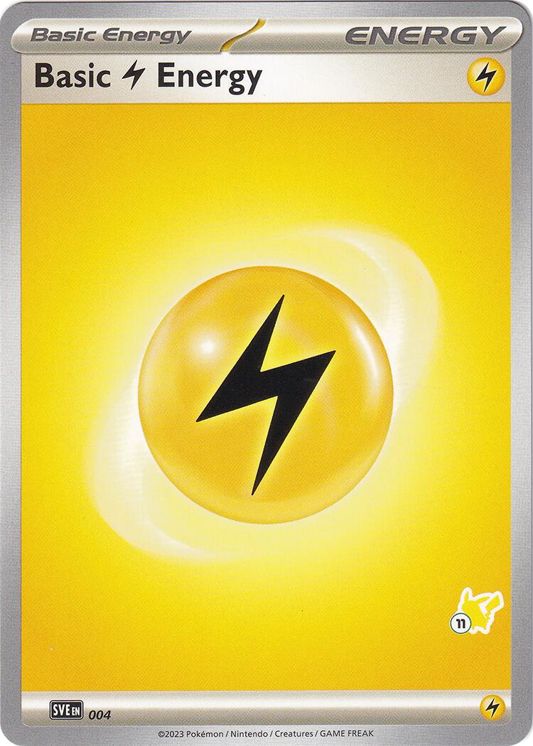 Basic Lightning Energy (004) (Pikachu Stamp #11) [Battle Academy 2024] | Card Citadel