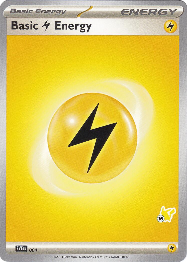 Basic Lightning Energy (004) (Pikachu Stamp #16) [Battle Academy 2024] | Card Citadel