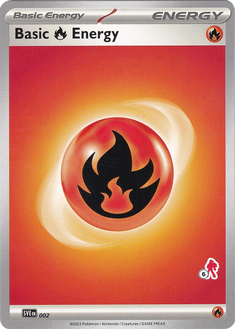 Basic Fire Energy (002) (Armarouge Stamp #6) [Battle Academy 2024] | Card Citadel