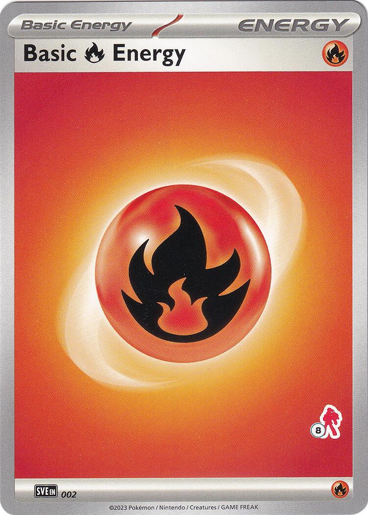 Basic Fire Energy (002) (Armarouge Stamp #8) [Battle Academy 2024] | Card Citadel