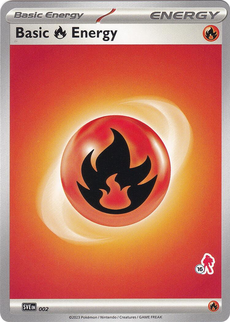 Basic Fire Energy (002) (Armarouge Stamp #16) [Battle Academy 2024] | Card Citadel