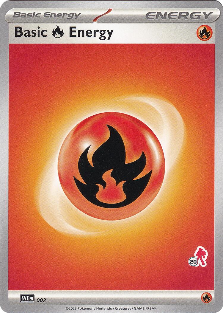 Basic Fire Energy (002) (Armarouge Stamp #20) [Battle Academy 2024] | Card Citadel