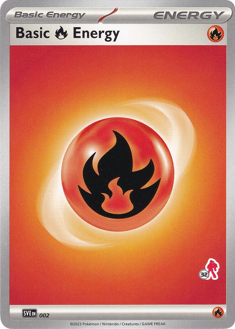 Basic Fire Energy (002) (Armarouge Stamp #32) [Battle Academy 2024] | Card Citadel