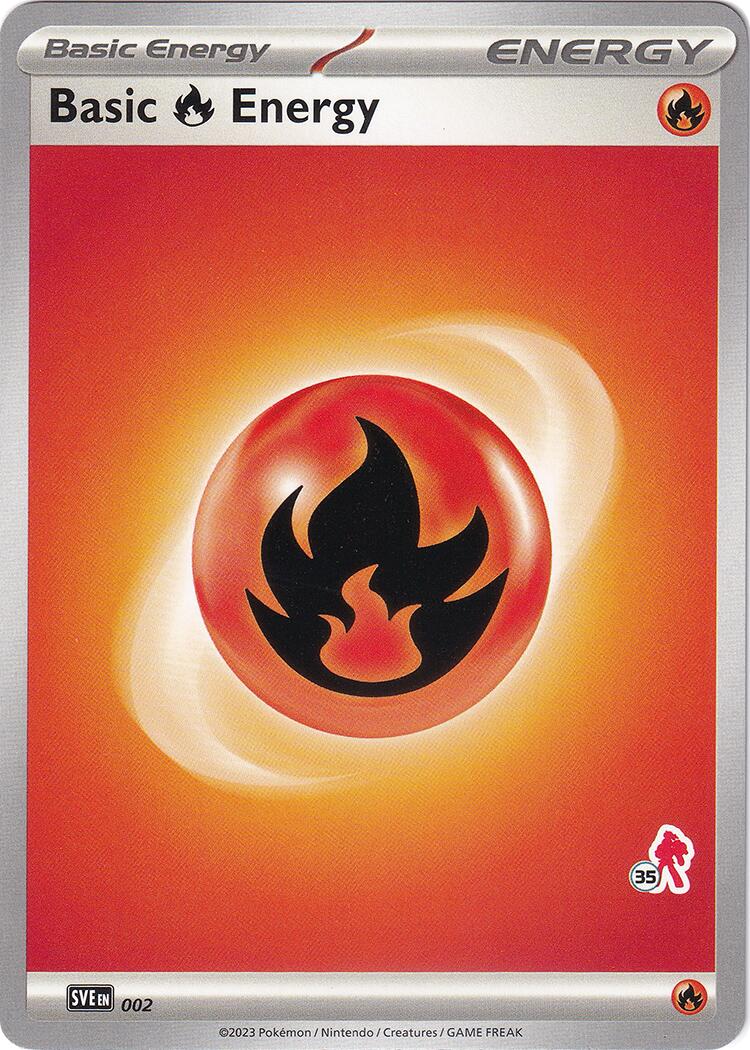 Basic Fire Energy (002) (Armarouge Stamp #35) [Battle Academy 2024] | Card Citadel