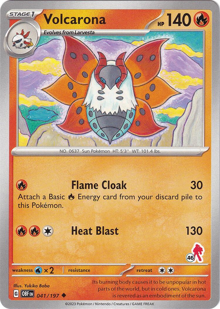 Volcarona (041/197) (Armarouge Stamp #46) [Battle Academy 2024] | Card Citadel