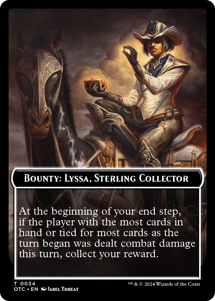 Bounty: Lyssa, Sterling Collector // Bounty Rules Double-Sided Token [Outlaws of Thunder Junction Commander Tokens] | Card Citadel