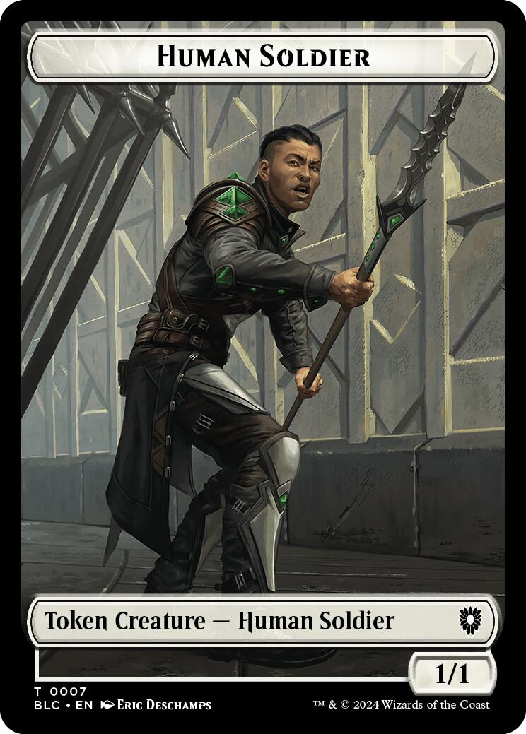 Human Soldier // Wolf (035) Double-Sided Token [Bloomburrow Commander Tokens] | Card Citadel