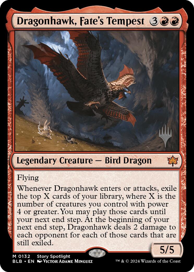 Dragonhawk, Fate's Tempest (Promo Pack) [Bloomburrow Promos] | Card Citadel