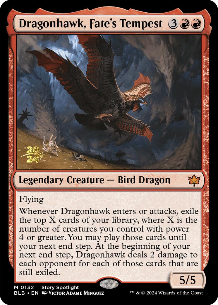 Dragonhawk, Fate's Tempest [Bloomburrow Prerelease Promos] | Card Citadel