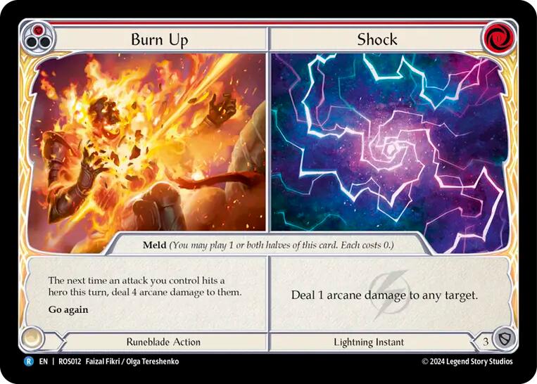 Burn Up // Shock [ROS012] (Rosetta) | Card Citadel