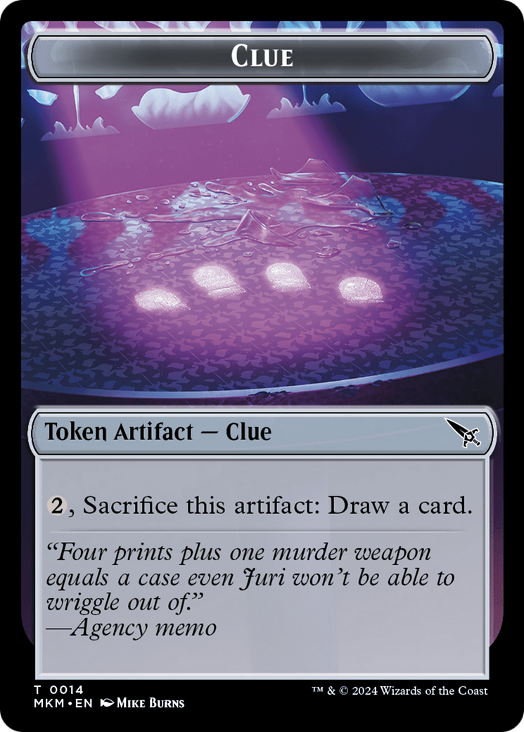 Clue (0014) // A 0041 Double-Sided Token [Murders at Karlov Manor Tokens] | Card Citadel