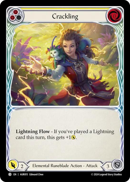 Crackling (Yellow) [AUR015] (1st Strike) | Card Citadel