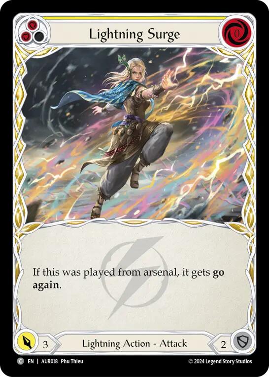 Lightning Surge (Yellow) [AUR018] (1st Strike) | Card Citadel