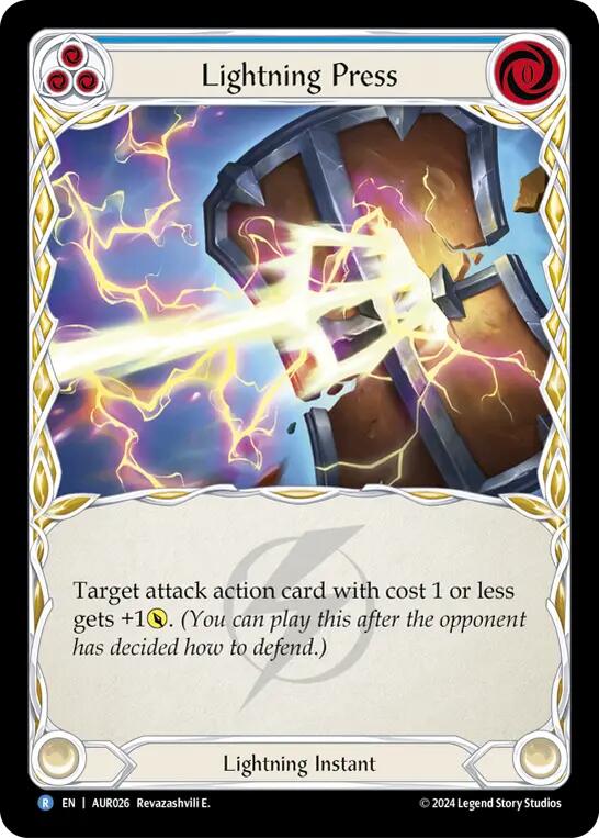 Lightning Press [AUR026] (1st Strike) | Card Citadel