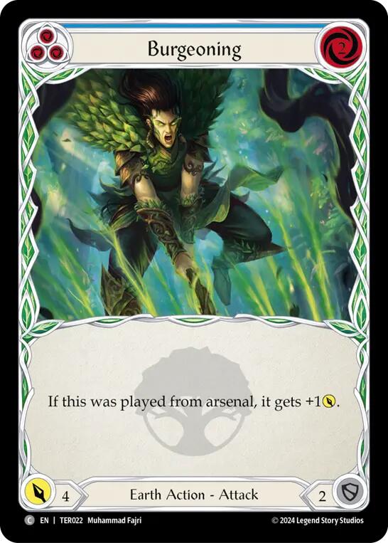 Burgeoning (Blue) [TER022] (1st Strike) | Card Citadel