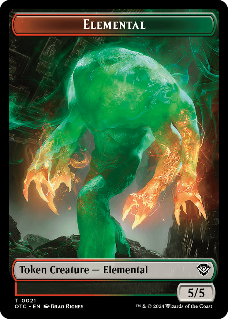 Elemental (0021) // Angel Double-Sided Token [Outlaws of Thunder Junction Commander Tokens] | Card Citadel