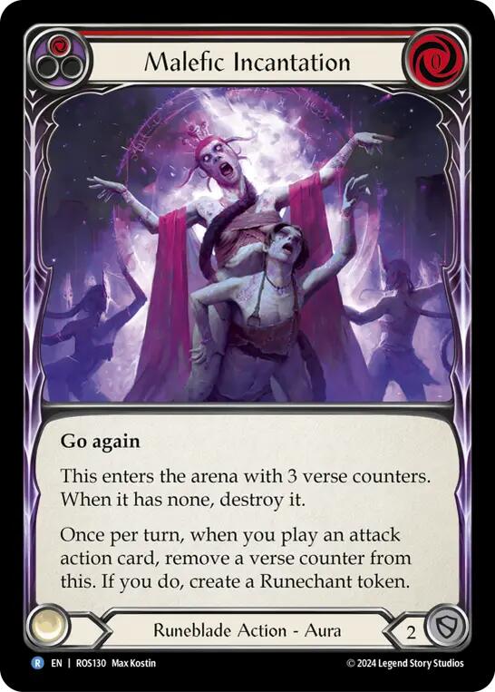Malefic Incantation (Red) [ROS130] (Rosetta)  Rainbow Foil | Card Citadel