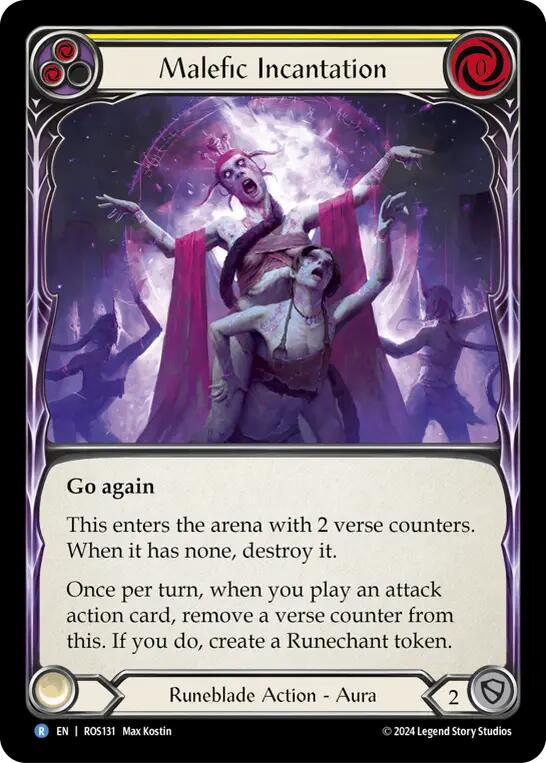 Malefic Incantation (Yellow) [ROS131] (Rosetta)  Rainbow Foil | Card Citadel