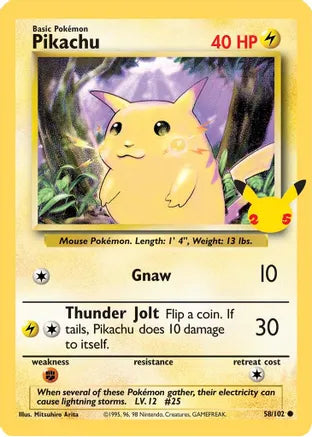 Pikachu (58/102) (25th Anniversary) (Jumbo Card) [Celebrations: 25th Anniversary] | Card Citadel