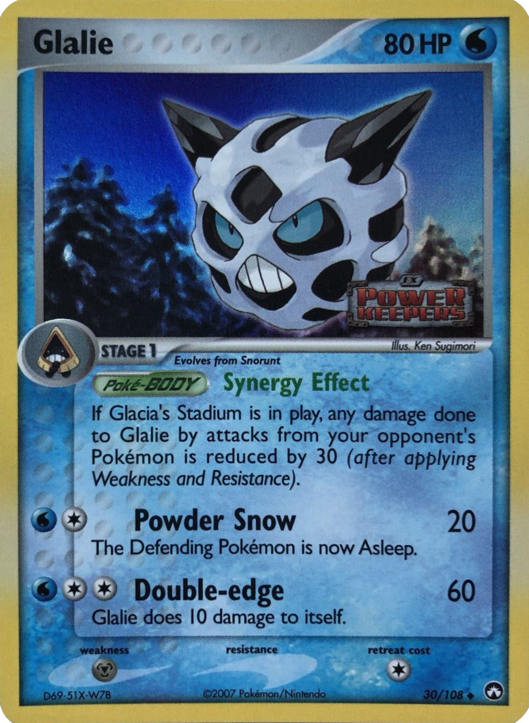 Glalie (30/108) (Stamped) [EX: Power Keepers] | Card Citadel