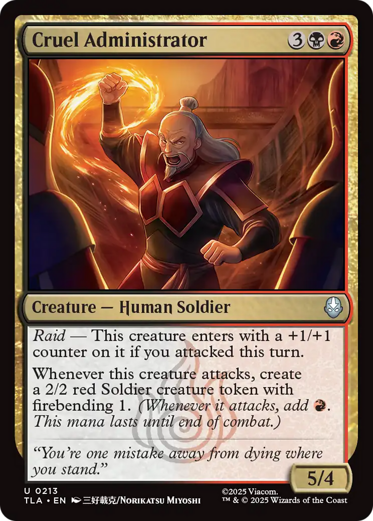 Cruel Administrator [Avatar: The Last Airbender] | Card Citadel