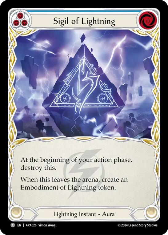Sigil of Lightning [ARA026] (Rosetta Aurora Blitz Deck) | Card Citadel