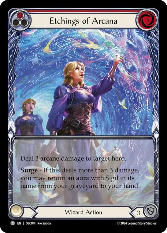 Etchings of Arcana (Red) [OSC014] (Rosetta Oscilio Blitz Deck) | Card Citadel